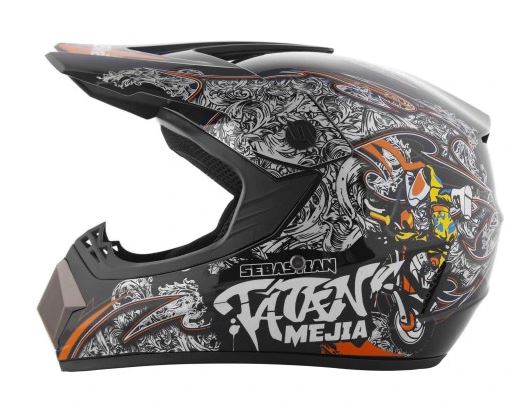 Helma racing TATAN čierno-oranžová XL (61-62 cm)